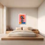 寝室に軽やかな彩りを添えるフラワー キャンバスアート