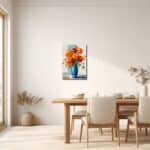 ダイニングを明るく彩るフラワー キャンバスアート