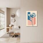 玄関に洗練された華やかさを添えるフラワー キャンバスアート