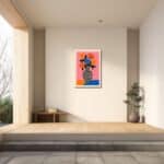 玄関にポップな華やぎを添えるフラワー キャンバスアート