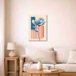 リビングに飾ったフラワー キャンバスアート