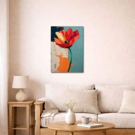 リビングに飾ったフラワー キャンバスアート