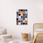 寝室をやさしく彩る幾何学 キャンバスアート