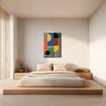 寝室に軽やかな彩りを添える幾何学 キャンバスアート