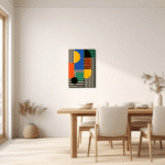 ダイニングをモダンに彩る幾何学 キャンバスアート