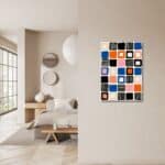 玄関にモダンなアクセントを添える幾何学 キャンバスアート