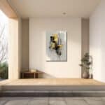 ゴールド抽象アートを玄関に飾ったイメージ