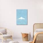 寝室に静かな印象を添える富士山 キャンバスアート
