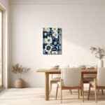 ネイビーのフラワーアートをダイニングに取り入れたイメージ