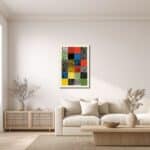 抽象アートをダイニングに飾ったイメージ