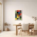 抽象アートをリビングに飾ったイメージ