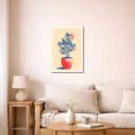 レッドポット ボタニカル キャンバスアートを飾ったリビング空間