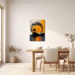 ダイニングに飾った夕景モダンアートの配置イメージ