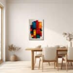 ダイニングに飾ったカラーブロックアートの設置イメージ