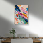 リビングに飾ったブルー リビング フラワーアートパネル 設置イメージ 7