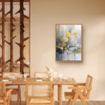 リビングに飾った金色の花形モチーフの抽象アート 設置イメージ 6