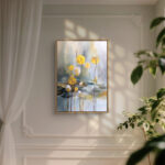 リビングに飾った金色の花形モチーフの抽象アート 設置イメージ 5