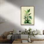 リビングに飾った鉢植えモチーフのナチュラルアートパネル 設置イメージ 6