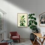 リビングに飾った鉢植えモチーフのナチュラルアートパネル 設置イメージ 7