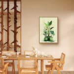リビングに飾った鉢植えモチーフのナチュラルアートパネル 設置イメージ 8