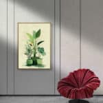 リビングに飾った鉢植えモチーフのナチュラルアートパネル 設置イメージ 9