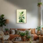 リビングに飾った鉢植えモチーフのナチュラルアートパネル 設置イメージ 1