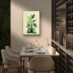 リビングに飾った鉢植えモチーフのナチュラルアートパネル 設置イメージ 3