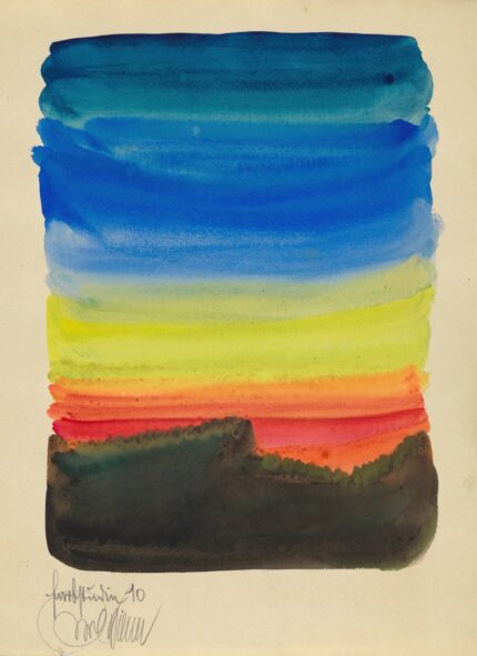 Farbstudien, 10 Blätter X（1923）の色の層が静かに広がる名画アート