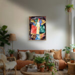 Abstraction, Blue, Yellow and Greenの鮮やかな色面構成が映える名画アート 設置イメージ 1