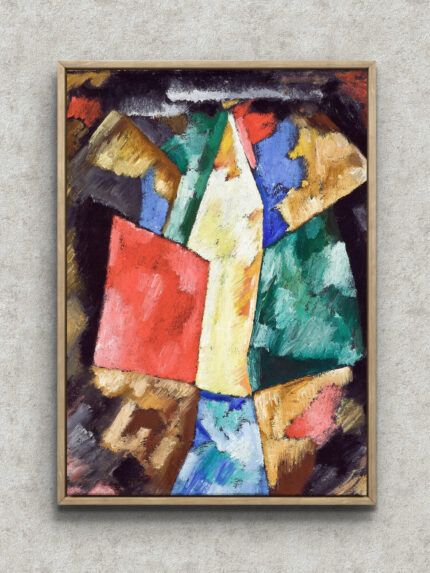 Abstraction, Blue, Yellow and Greenの鮮やかな色面構成が映える名画アート フレーム設置イメージ