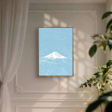リビングに飾った青と白の富士山アート 設置イメージ 1