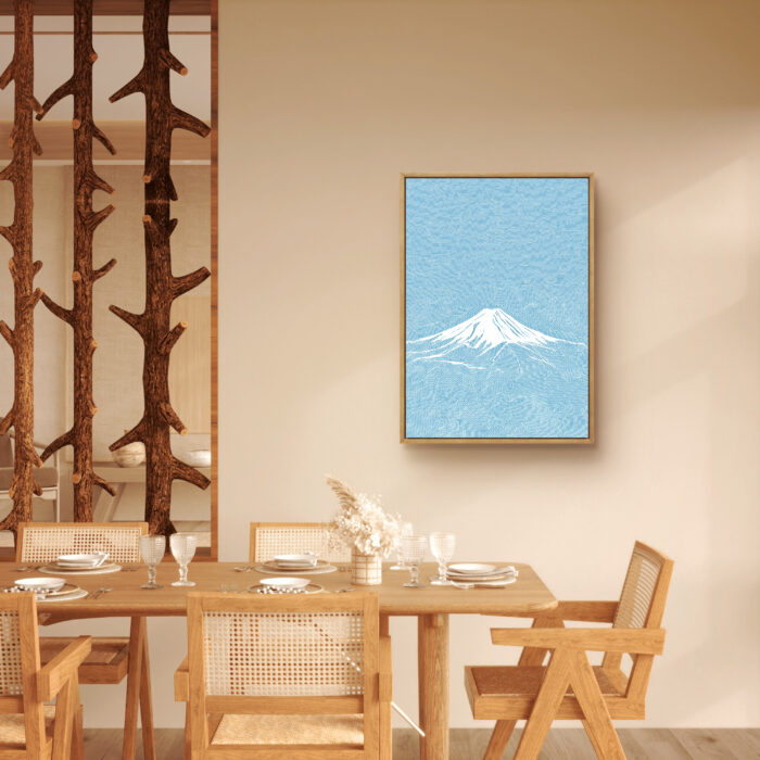 富士山 青銅 アート 富士山と幸せの青い鳥｜希望を運ぶ3枚組アート｜テクスチャーアート