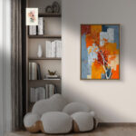 リビングに飾った淡い花モチーフのフラワーアート 設置イメージ 1