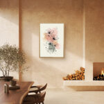 リビングに飾った淡い花モチーフのフラワーアート 設置イメージ 3