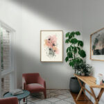 リビングに飾った淡い花モチーフのフラワーアート 設置イメージ 5