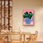 リビングに飾ったドット柄の花瓶モチーフの植物 インテリアアート 設置イメージ 5