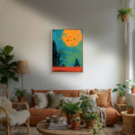 リビングに飾った大きな太陽モチーフのボタニカルアート 設置イメージ 5