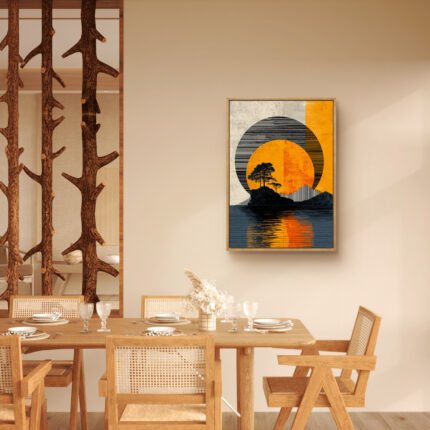 リビングに飾った夕景の樹影アートの設置イメージ 設置イメージ 1