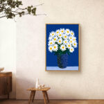 リビングに飾った青い花束のフラワーアートパネル 設置イメージ 9