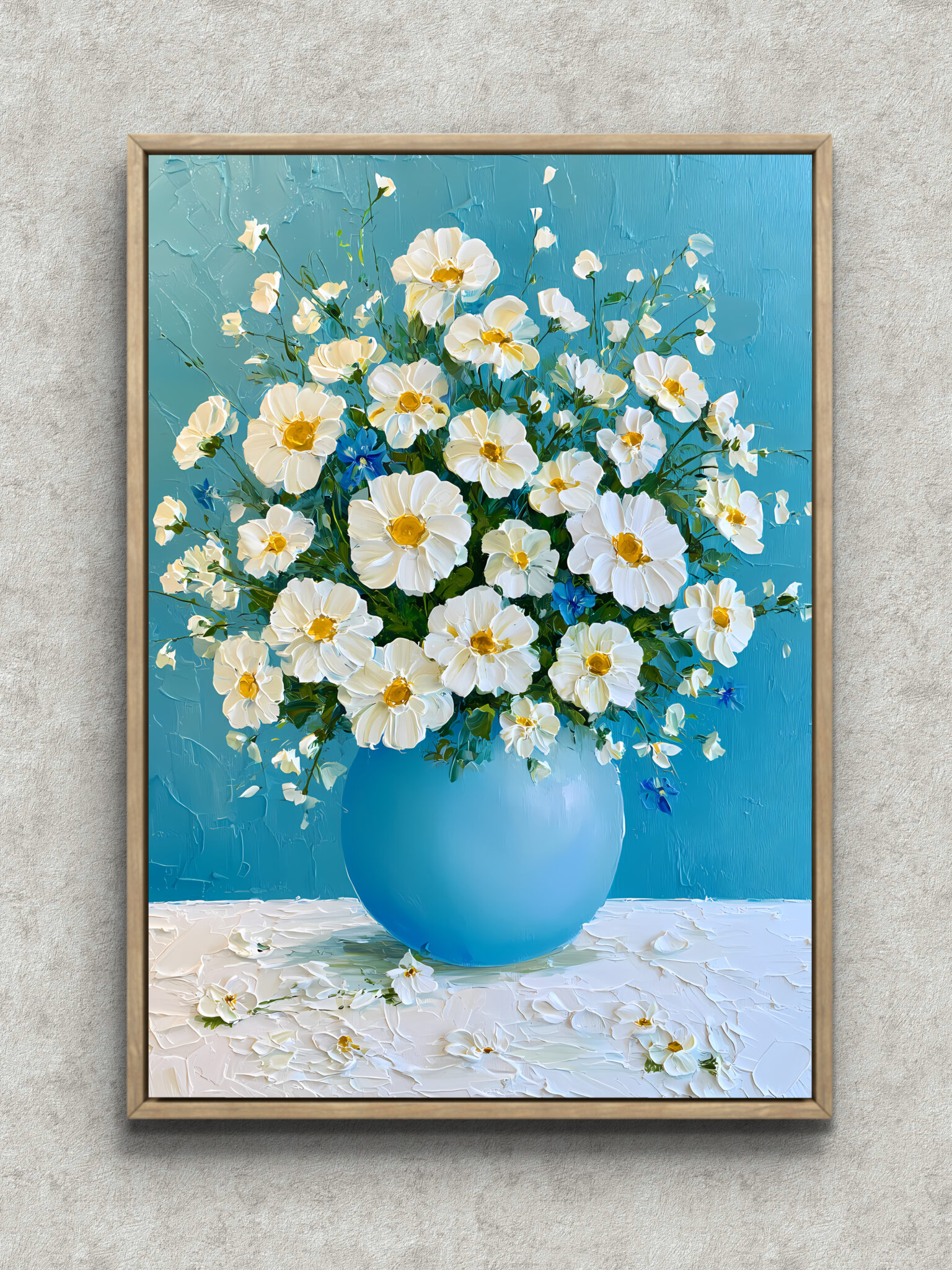 blue-vase-white-flowers-interior-art-main-1-ma-10601.jpg 青い花瓶に白い花が広がるフラワーアートパネル フレーム設置イメージ
