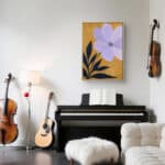 リビングに飾ったラベンダーの大輪花のフラワーアートパネル 設置イメージ 5