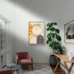リビングに飾った枝葉モチーフの植物 インテリアアート 設置イメージ 7