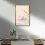 リビングに飾った桜と富士山のピンクの風景 アートパネル 設置イメージ 8