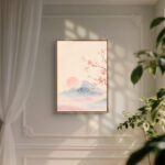 リビングに飾った桜と富士山のピンクの風景 アートパネル 設置イメージ 4
