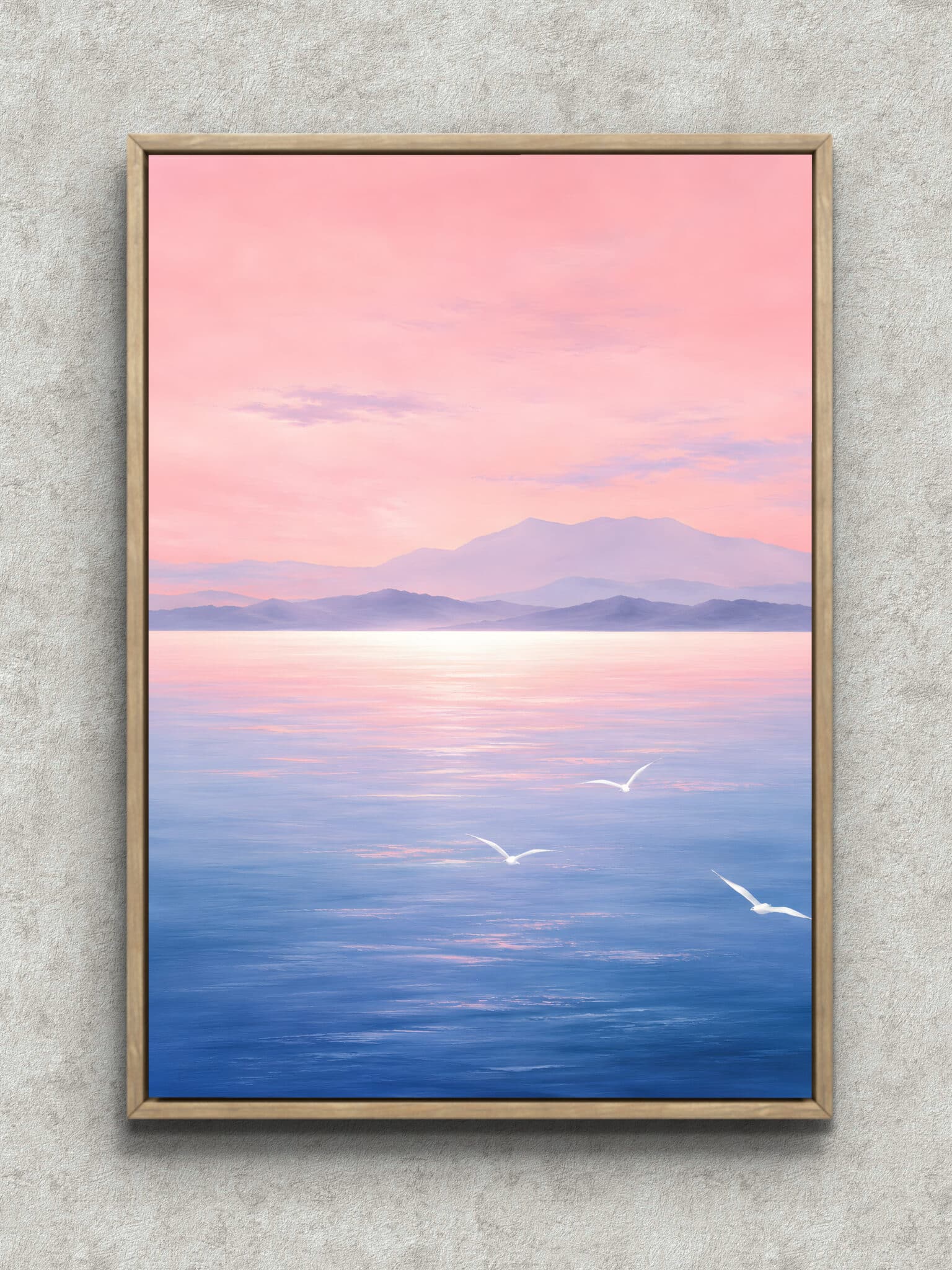 抽象 インテリアアート｜淡い海と空が広がる風景画