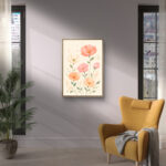 リビングに飾ったピクセル調の花の植物 インテリアアート 設置イメージ 3