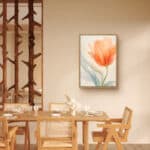 リビングに飾った透ける橙花の植物 インテリアアート 設置イメージ 8