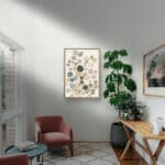 リビングに飾った淡色の植物 インテリアアート 設置イメージ 1