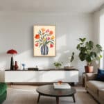 リビングに飾った花瓶モチーフの植物 インテリアアート 設置イメージ 2