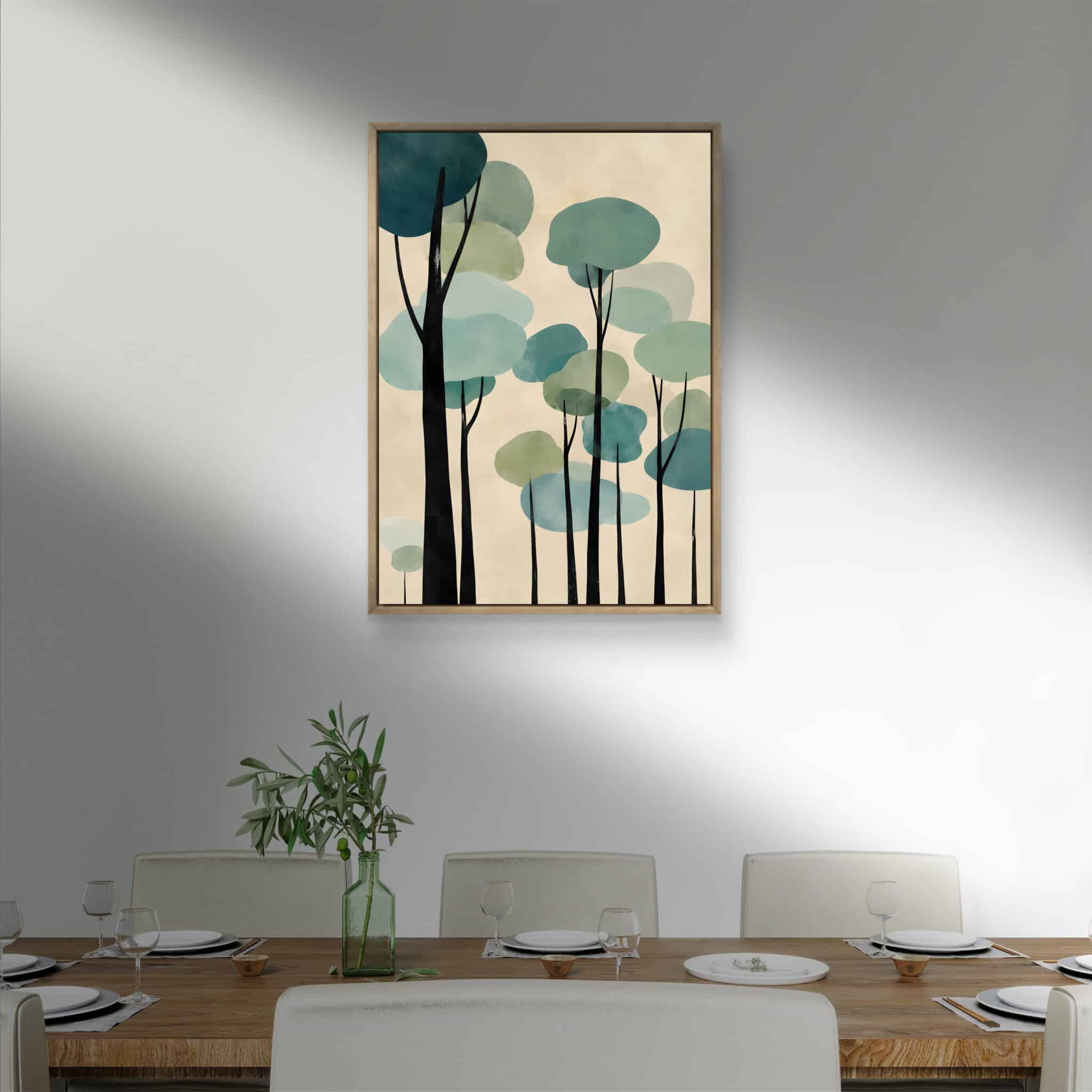 植物 インテリアアート｜青緑の木立を飾る北欧ボタニカル